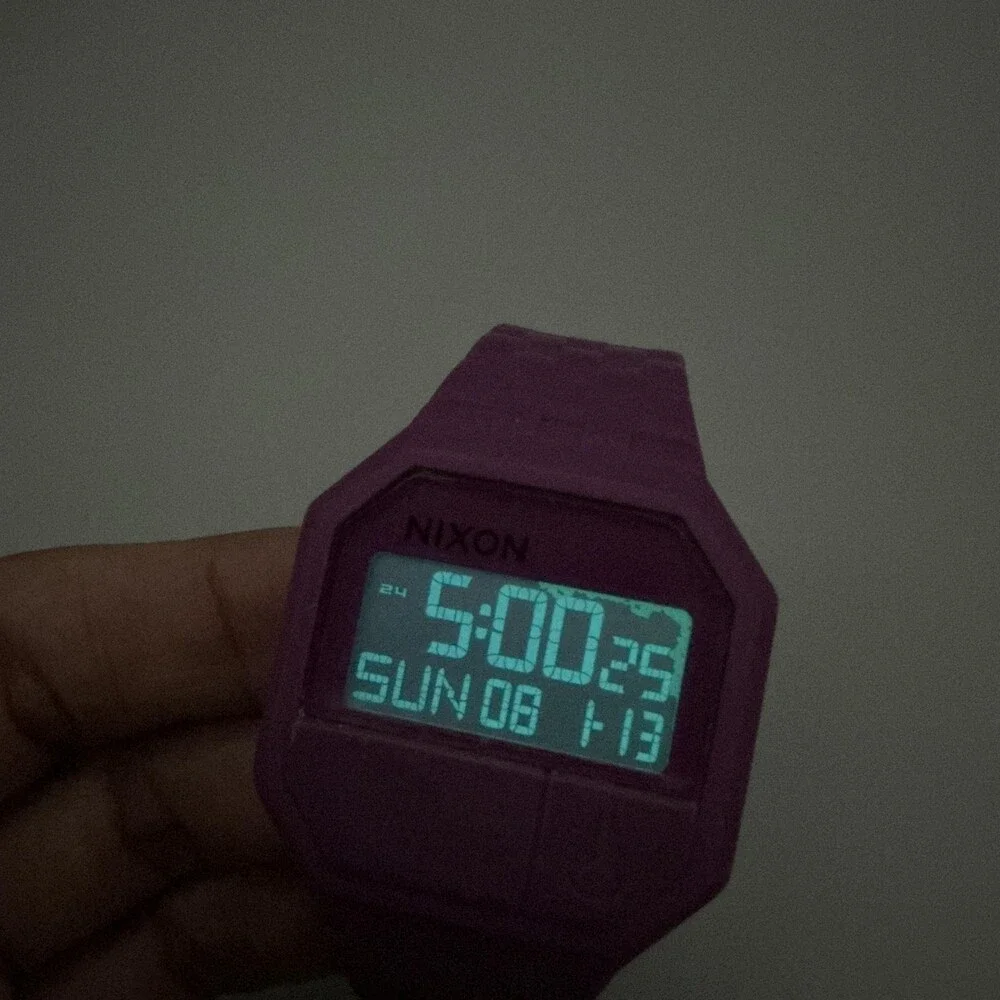 Nixon Robot Rock The Rubber Re-Run Mens Watch 38mm Purple Digital New Battery
